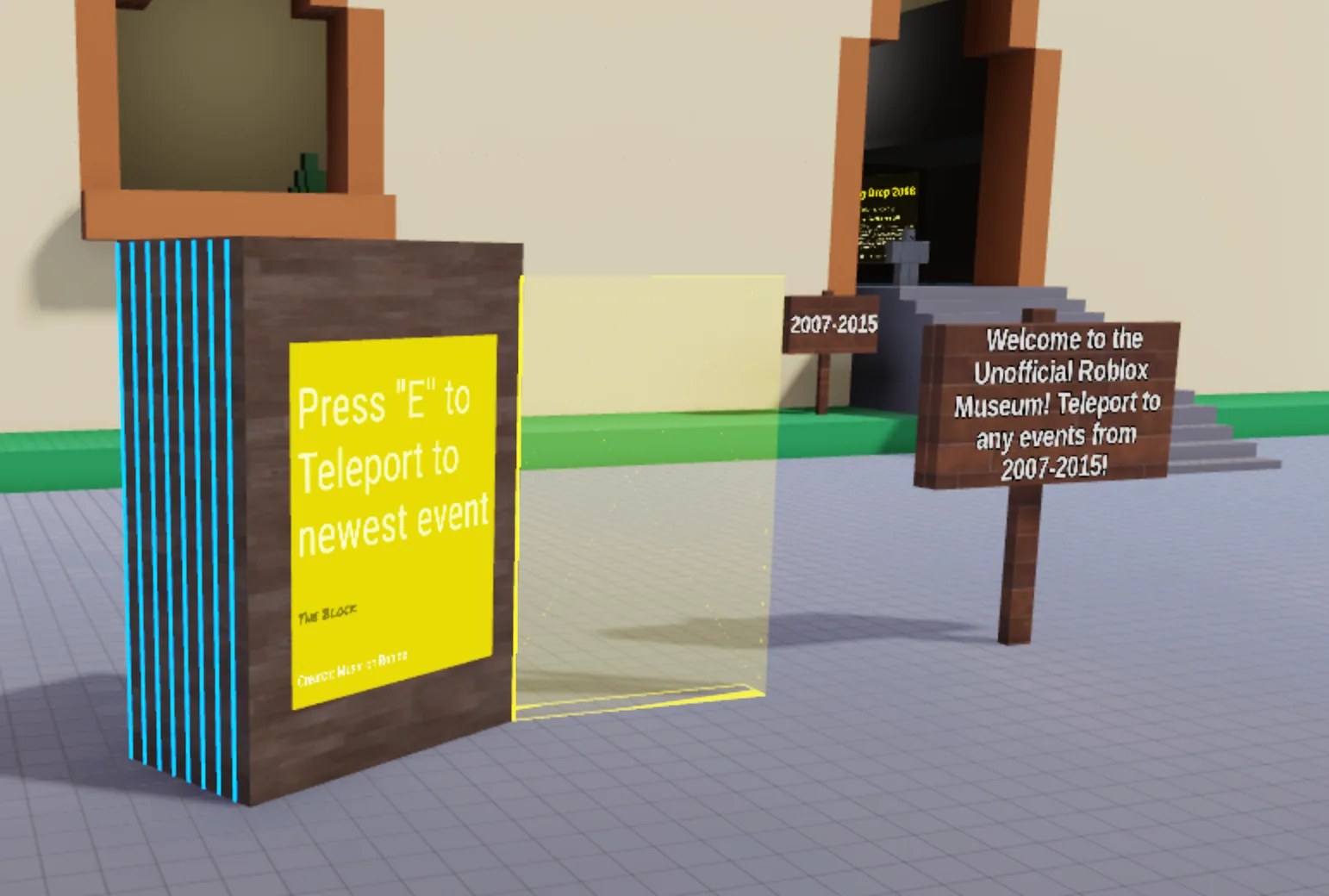 The portal at the museum entrance leading to the newest event